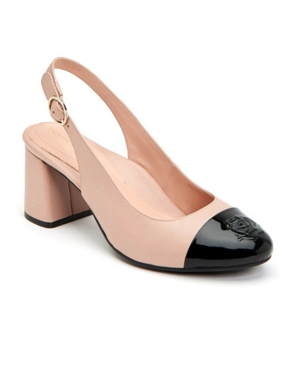 Taryn Rose Ruthie leather patent leather cap toe sling back heel NWOT 9